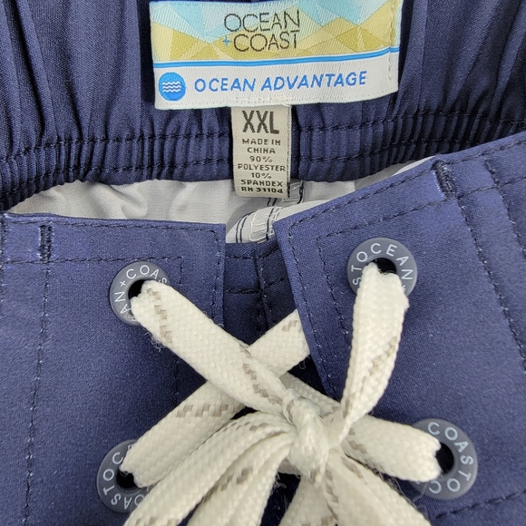 Men's Ocean Coast Blue Yellow Swim Trunks Board Shorts XXL Surf - Picture 6 of 6